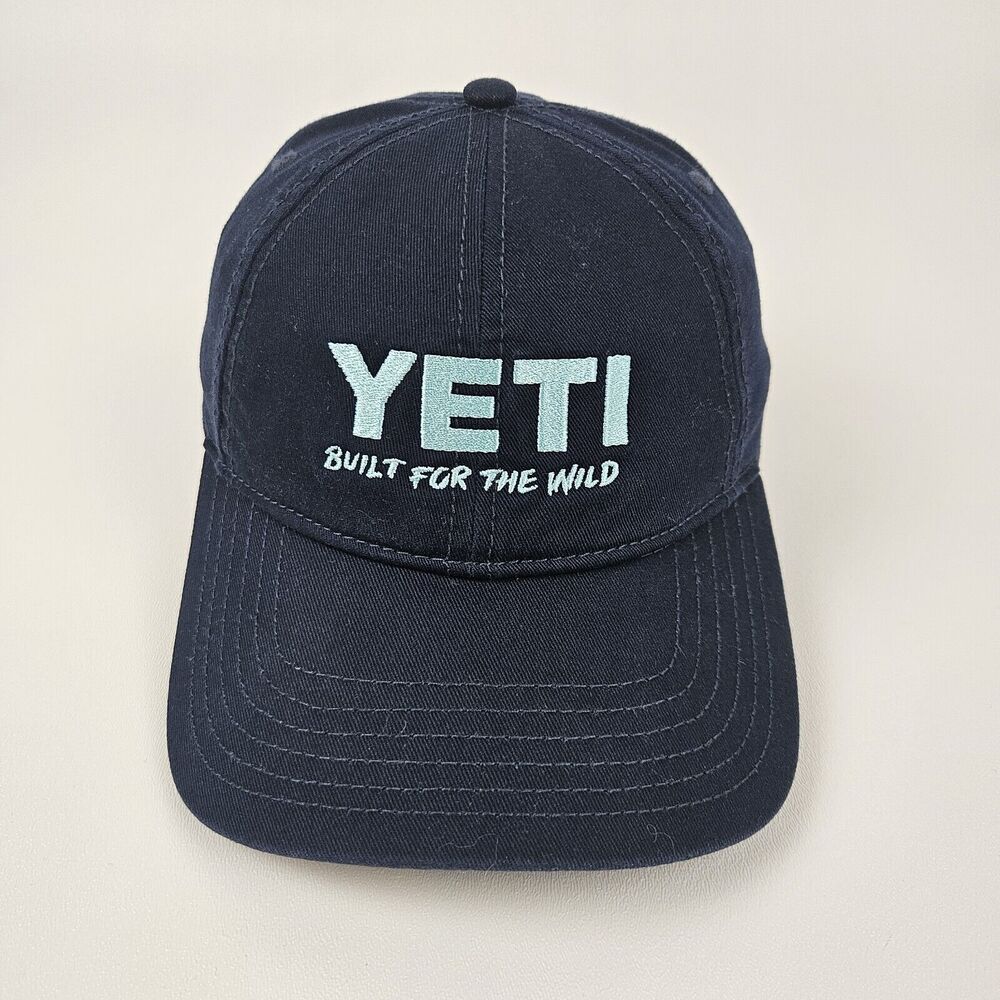 Yeti Coolers Leather Strap Full Panel Low Pro‎ Hat Cap Adjustable OSFM Navy Blue